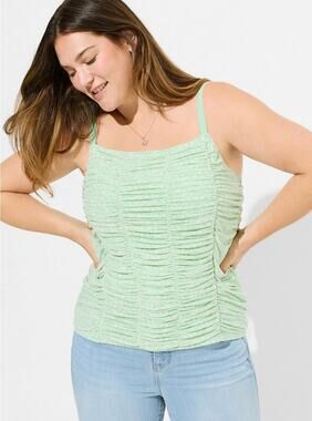 Torrid 4x 4 26 Stretch Mesh Cropped Shirred Cami